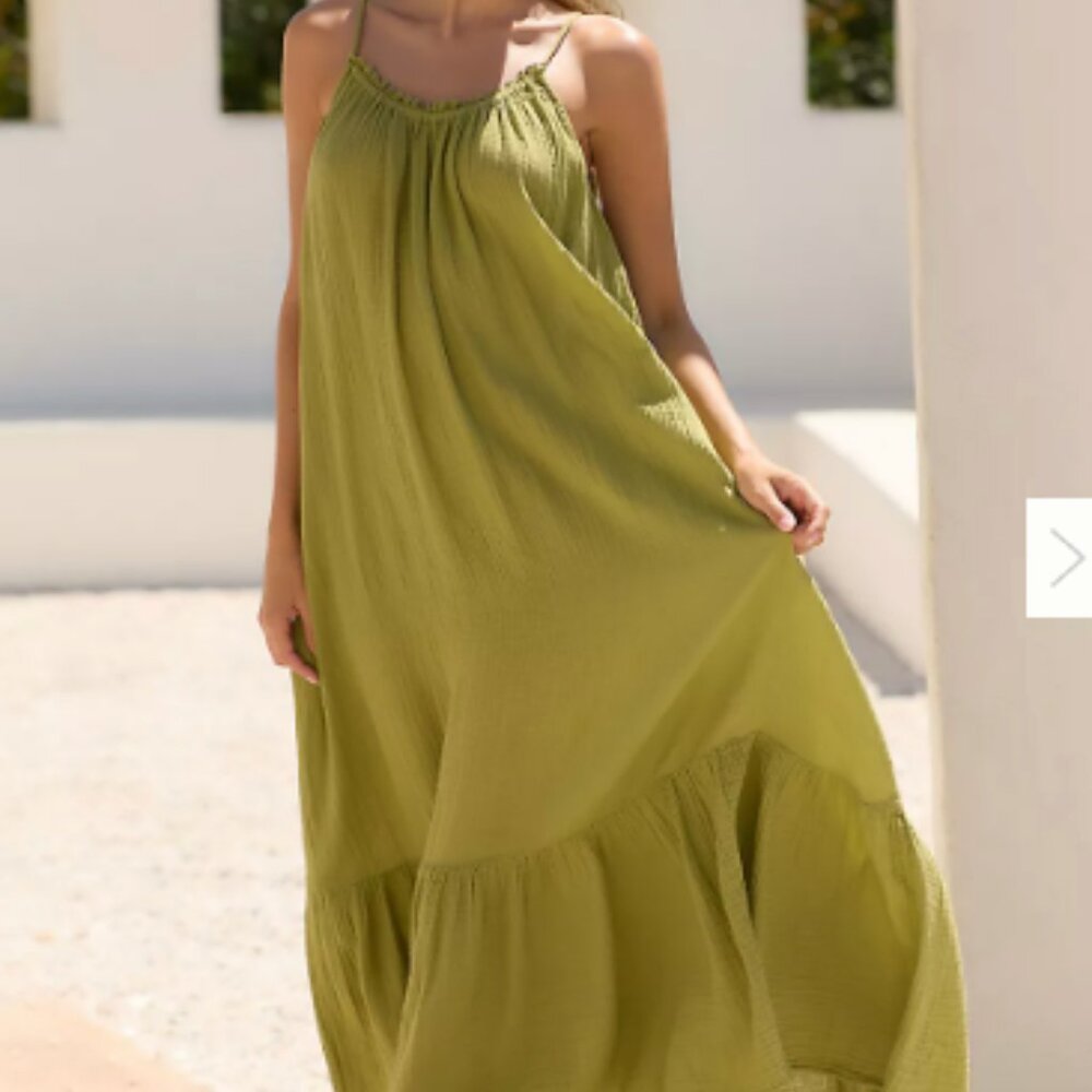 By Anthropologie Malika Gauze Dress XL NWT - Picture 3 of 4